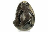 Septarian Dragon Egg Geode - Sparkly Black Crystals #329497-2